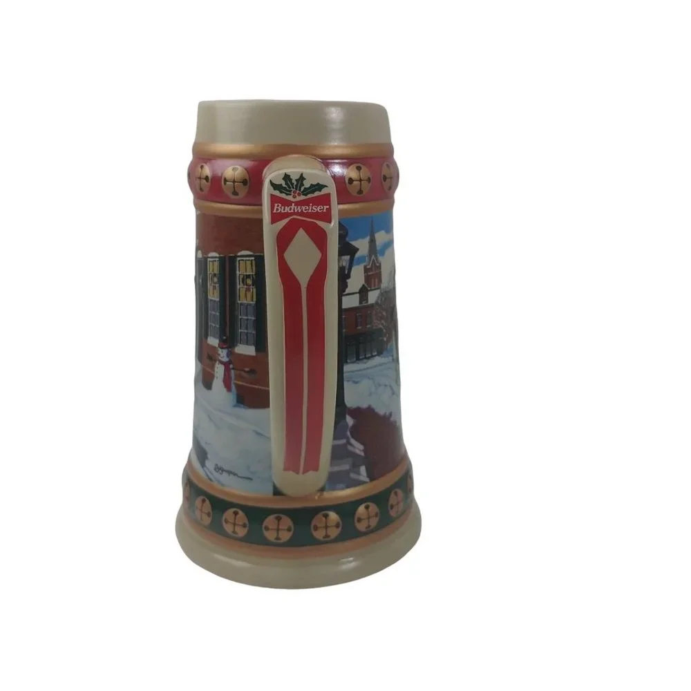 The 1994 Budweiser Holiday Stein Collection Hometown Holiday W/Box